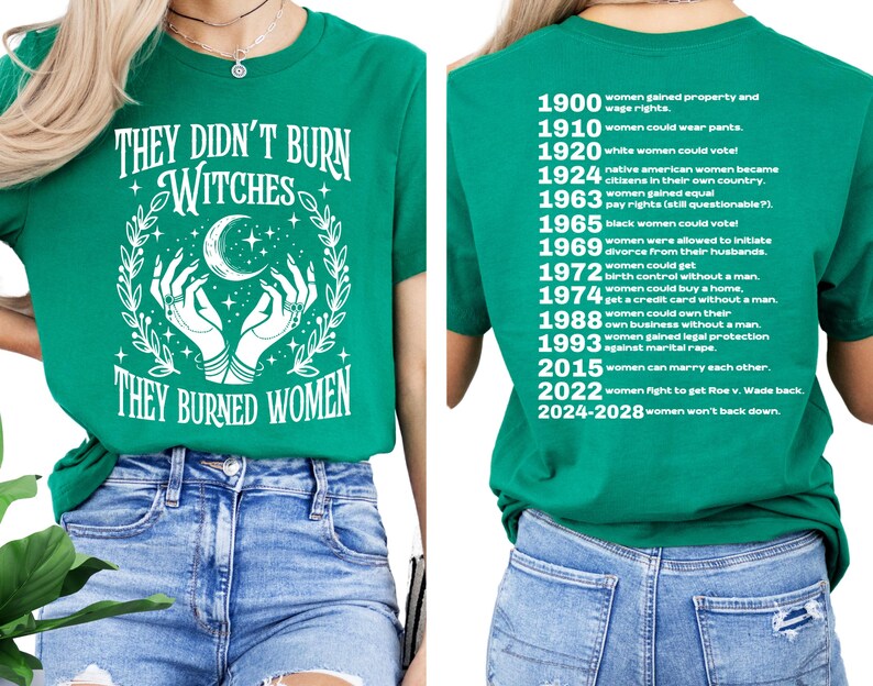 They Didn't Burn Witches Feminist T-Shirt: Pro Choice Witchy Tee image 10