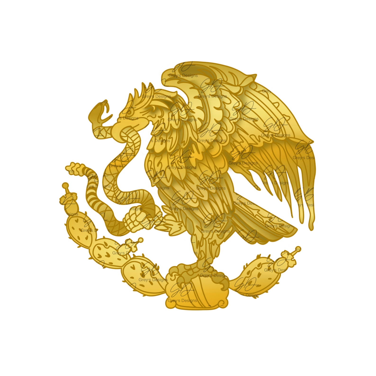 Mexico Eagle Gold PNG Etsy