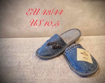 Denim slippers for men, slippers for guest, home shoes, travelling slippers, non slip slippers, organic slippers, slippers ready to ship
