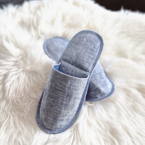 European linen slippers for men, Eco-friendly slippers, Non-slip house shoes, Traveling slippers, Guests washable slippers