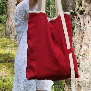 Tote large linen bag, Eco  linen summer bag,  Roomy beach bag, Reusable tote bag, Very big shopping bag, XXL bag