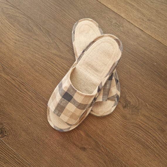 Men\'s Brown Open Toe House Slippers Breathable Slip-on Indoor Slippers Amazon.com | Magtoe Men main image 2