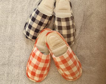 Set linnen pantoffels: huisschoenen met fleecezool, ademende huisschoenen. Gastpantoffels