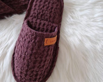 Handgemaakte linnen pantoffels dames, lichtgewicht wasbare huisschoenen, milieuvriendelijke reisslippers voor gasten met zachte antislipzool