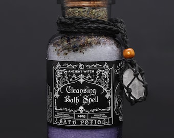 Poción de baño de bruja antigua y amuleto de cristal de roca - Limpieza