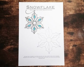 Snowflake PATTERN | Stained Glass Pattern | Digital Download | PDF | Christmas