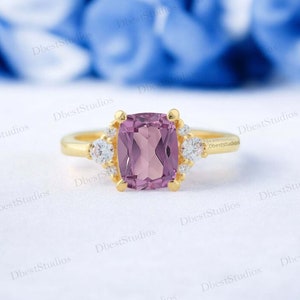 Lavender Sapphire Ring, Engagement Ring For Her, 18k Rose Gold Birthstone Ring, Promise Anniversary Gift For Wife, Women Delicate Ring