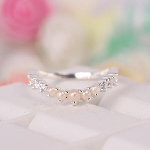 Pearl Wedding Band Etsy