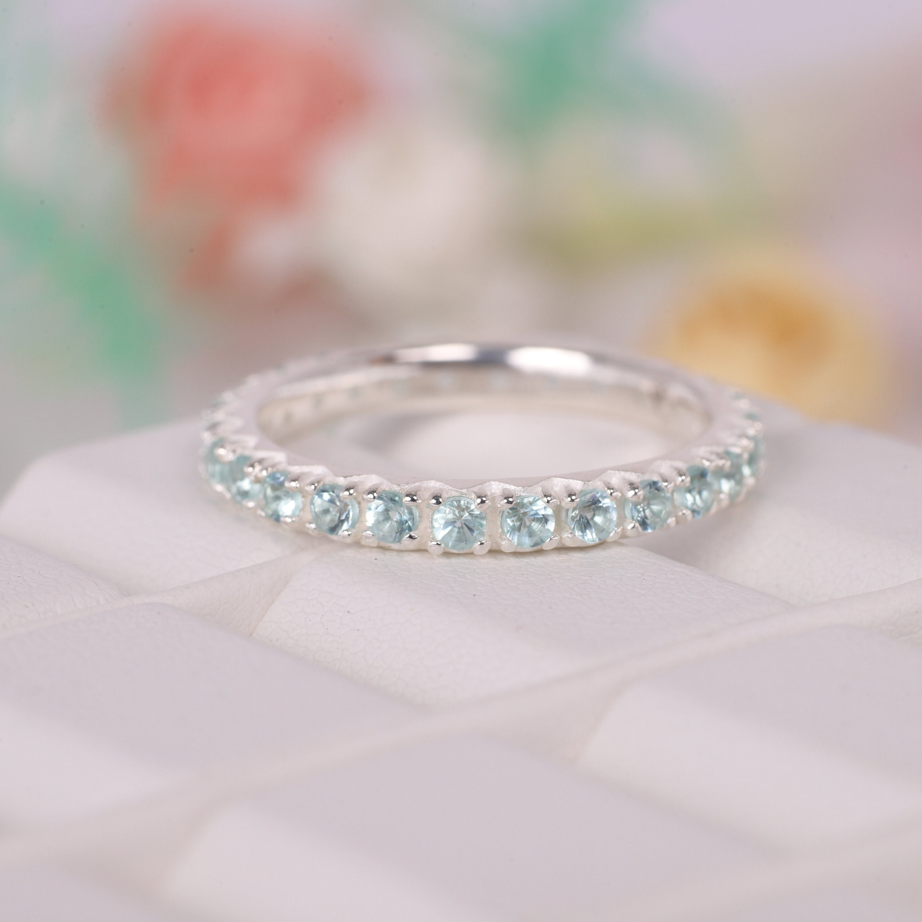 Eternity Ring Aquamarine Etsy Australia