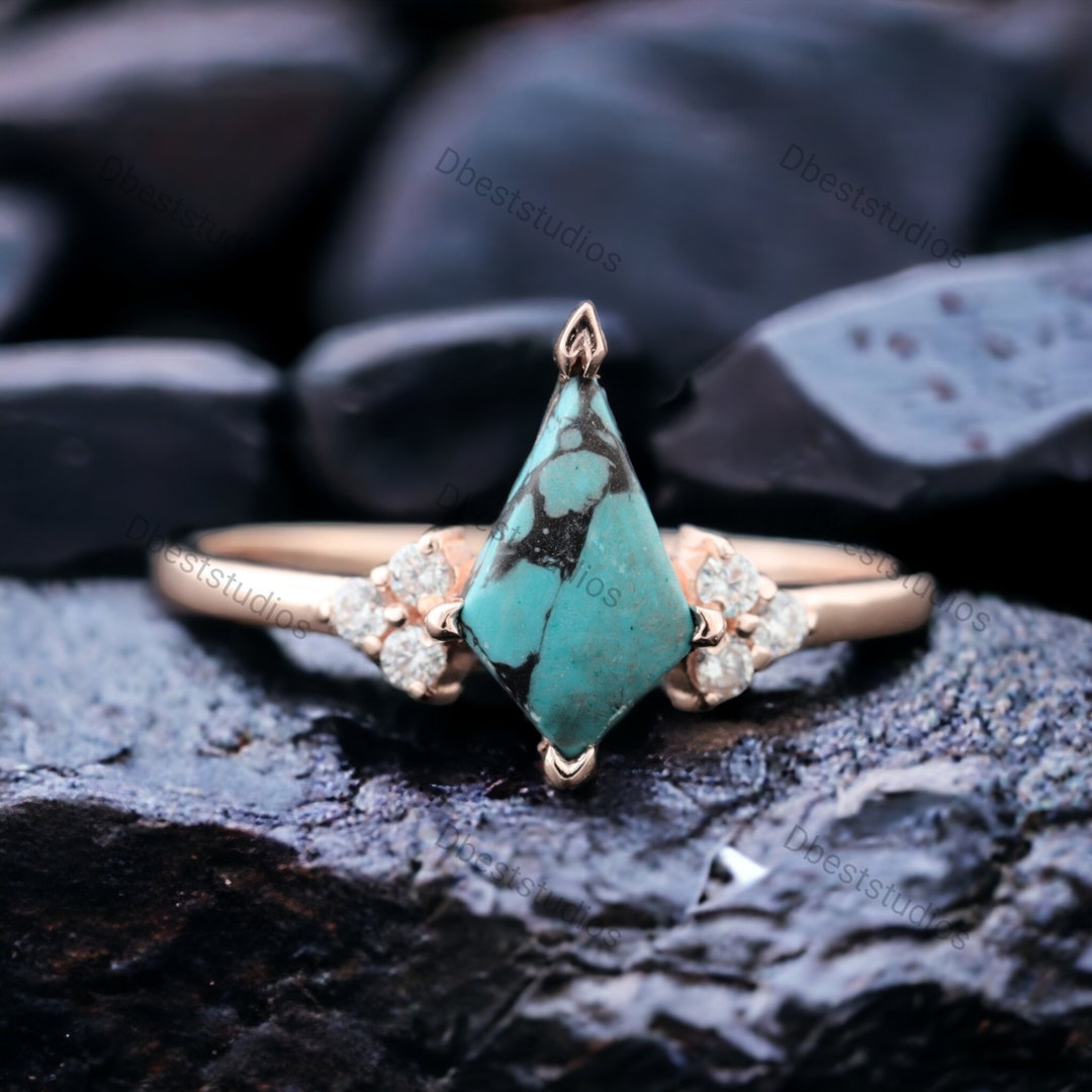 Kite Turquoise Engagement Ring Rose Gold Promise Ring December ...