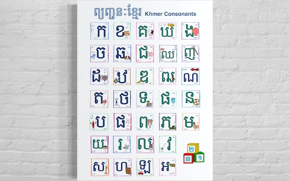 Khmer Language cambodian Alphabet Poster digital Download - Etsy