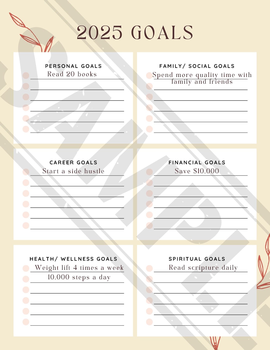 Digital 2025 Goal Planner - Etsy