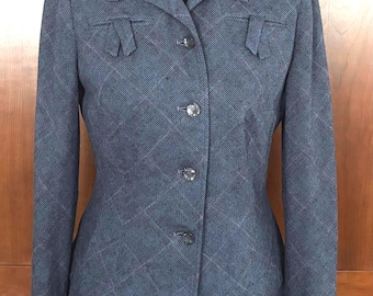 Vintage late 1950's Wool Plaid Suit "Kensington" of NY Brand, Retailed at Heavenrich's of Saginaw