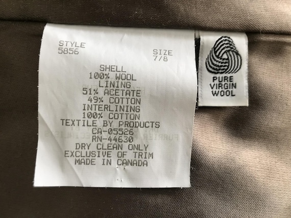 Vintage Designer Albert Nipon 1990's Virgin Wool … - image 8