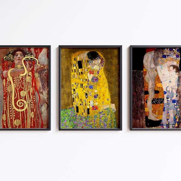 The Three Ages of Women by Gustav Klimt Art Nouveau Etsy UK