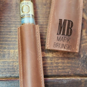Personalized Genuine Leather Cigar Case, Gifts for Him, Birthday Gifts for Girlfriend, Groomsmen Bridal Gifts, Christmas Holiday Gift