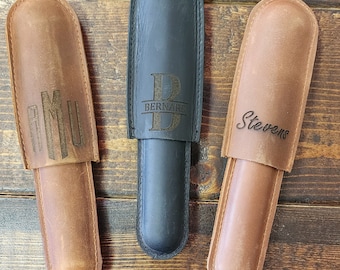 Personalized Leather Cigar Case – Custom Travel Cigar Holder