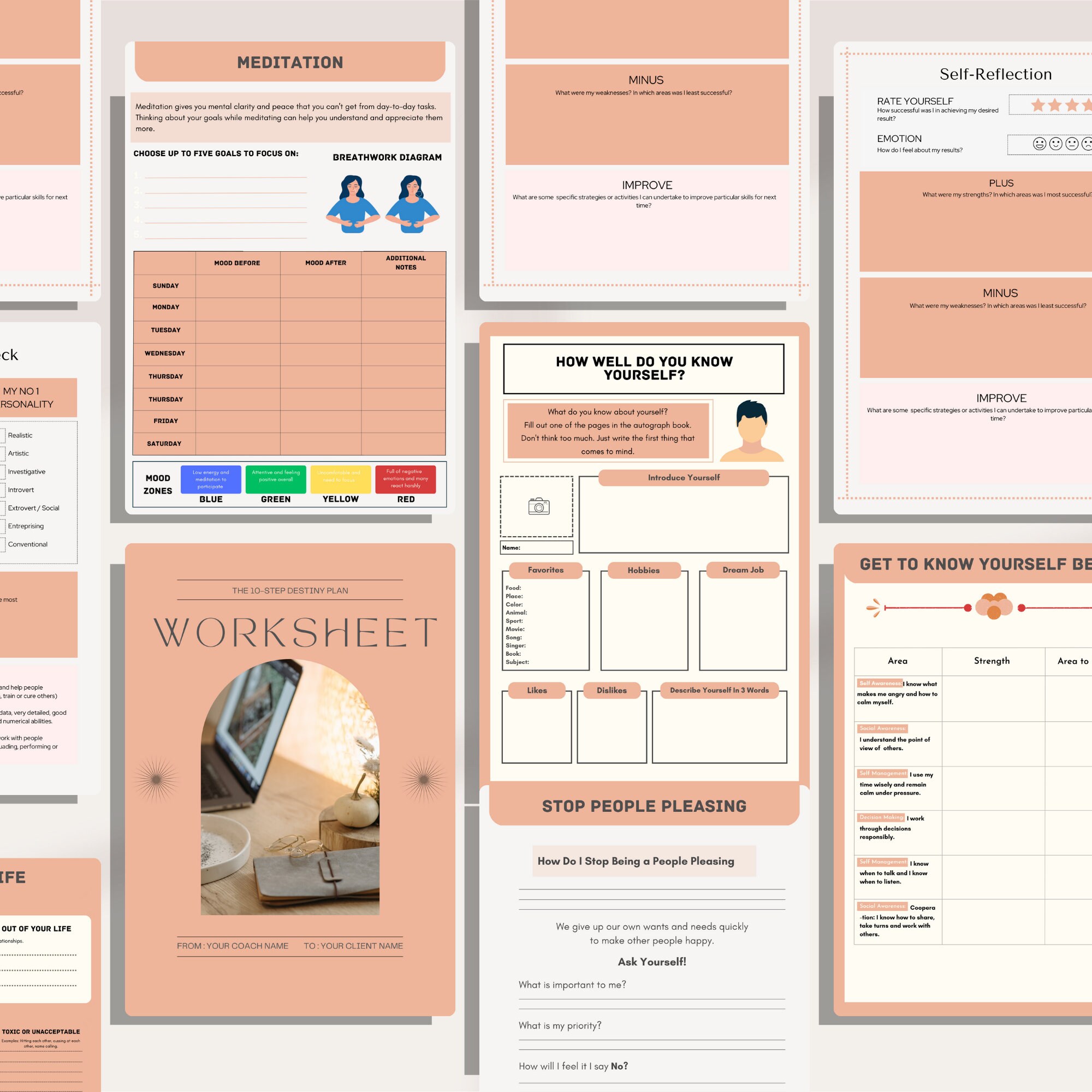 Workbook Destiny Motivation Canva Template Printable Worksheet Coaching ...