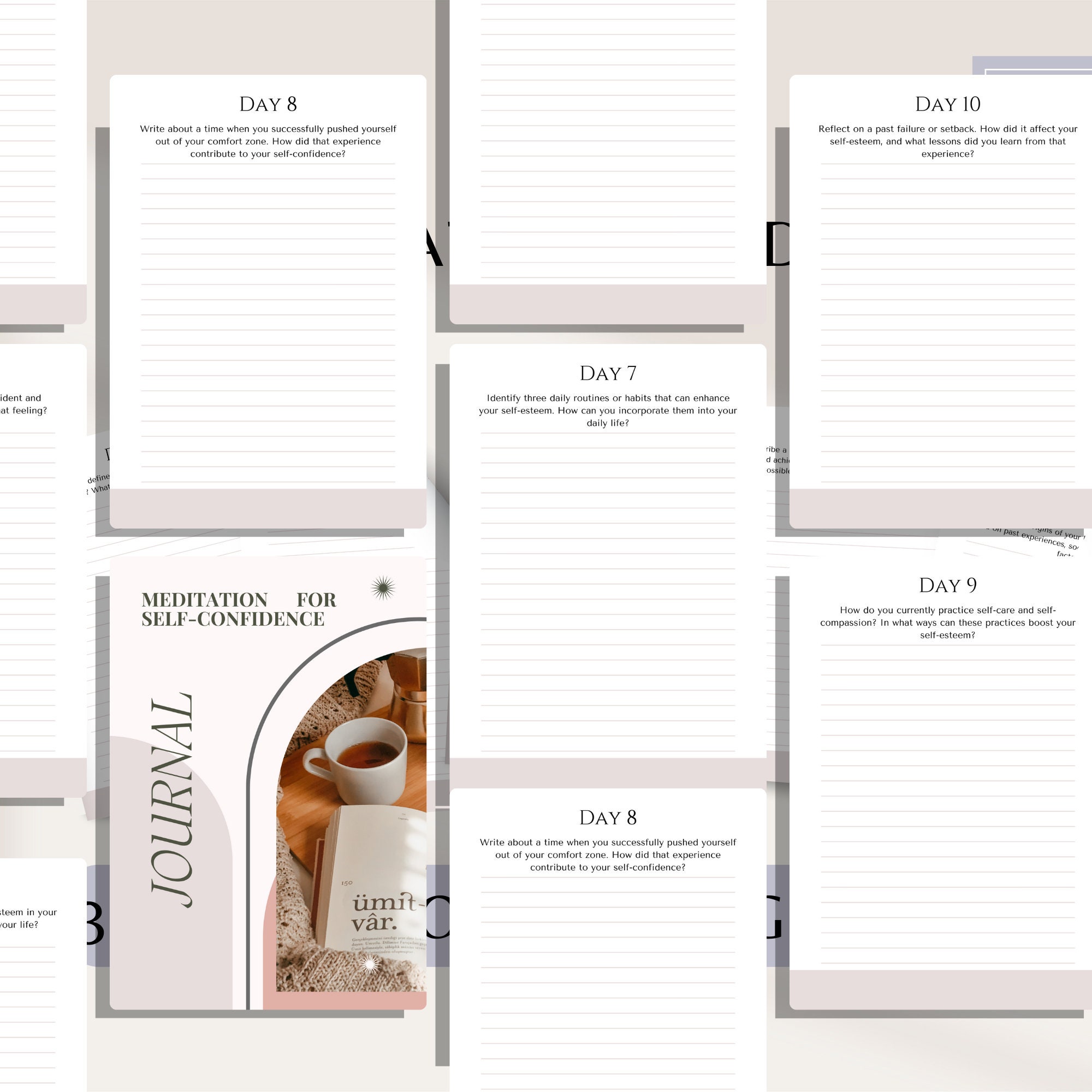 Self Confidence Motivation Canva Template Printable Journal Coaching ...