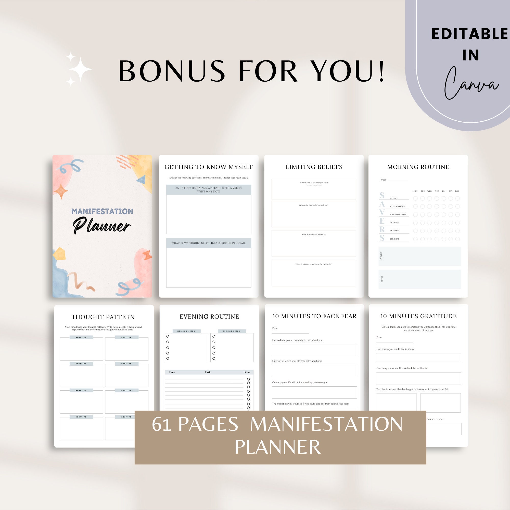 Setting Boundaries Workbook Motivation Canva Template | Printable ...
