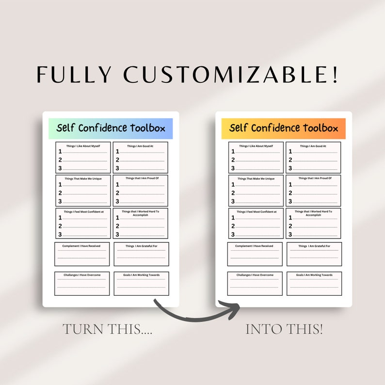 Self Confidence Workbook Guide | Printable Coaching Content for ...