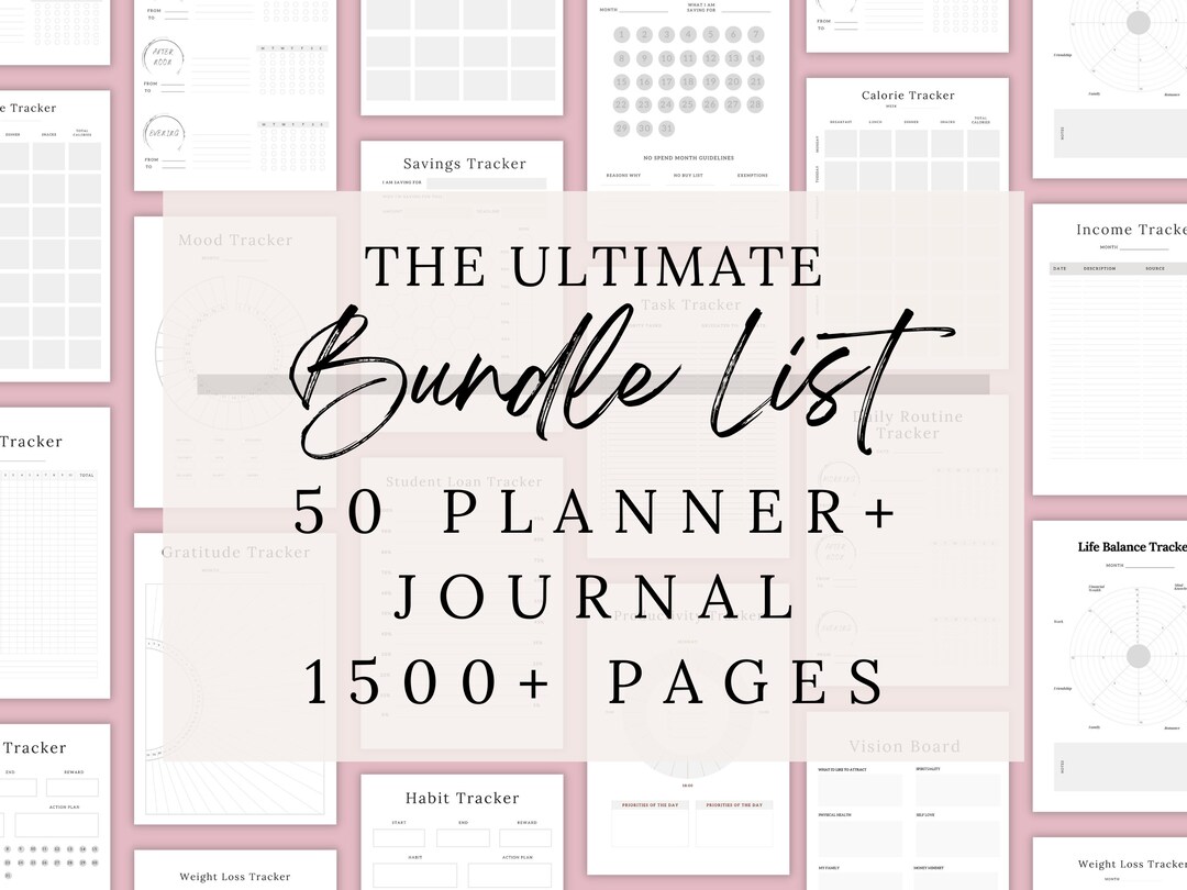Ultimate Planner Bundle for Adults, Printable Canva Productivity ...