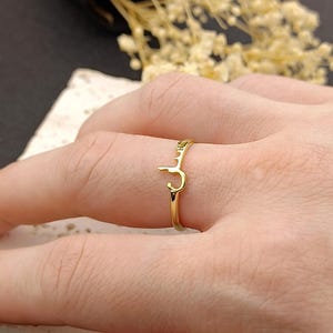 Anillo con nombre árabe personalizado • Anillo con letra árabe delicada • Anillo apilable • Anillo minimalista • Regalos islámicos • Regalo para ella