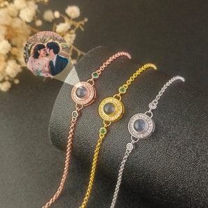 Personalized Photo Projection Bracelet • Picture Inside Bracelet •  Mother's Day gift • Birthstone Bracelet • Gifts For Her