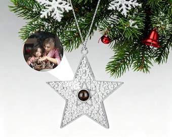 Personalized Christmas Photo Projection Ornament • Custom Star Decoration • Christmas Ornament • Christmas Bauble • Gift for her