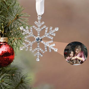 Gepersonaliseerde kerstboomornament • Aangepaste projectiefoto sneeuwvlokdecoratie • Kerstbal • Kerstcadeau