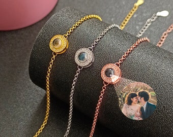 Custom Photo Projection Bracelet • Circle Photo Bracelet • Personalized Projection Bracelet • Memorial Jewelry • Christmas Gifts