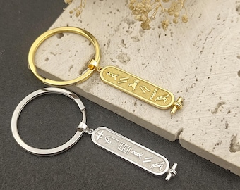 Egypt Custom Name Jewelry • Custom Egyptian Hieroglyphic Name Keychain • Ancient Egyptian Keychain • Gift For Her