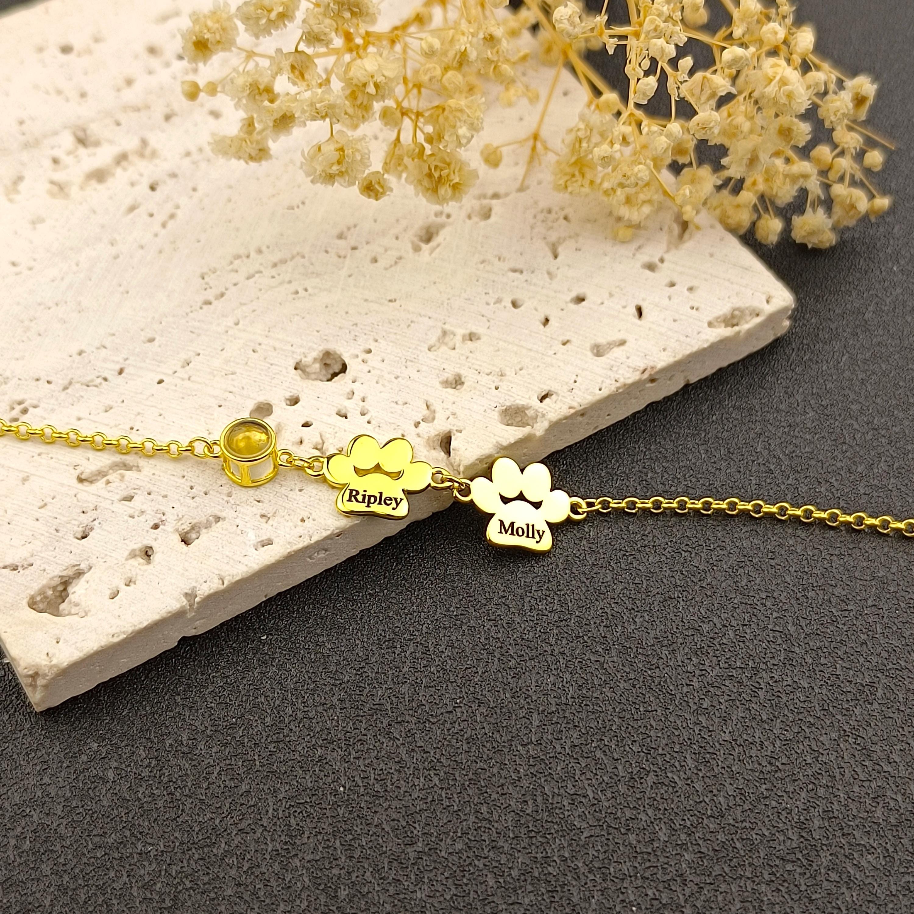 Personalized Photo Projection Necklace • Custom Paw Bracelet • Pet Nmae ...
