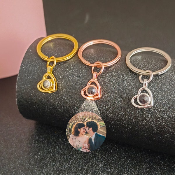 Personalized Photo Projection Keychains • Picture Inside Keychains • Custom Memorial Picture Jewelry • Heart Keychains • Gifts For Her