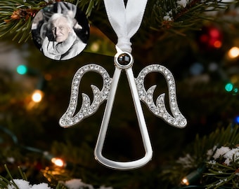 Personalized Photo Projection Ornament • Custom  Photo Angel Decoration • Christmas Ornament • Christmas Gift