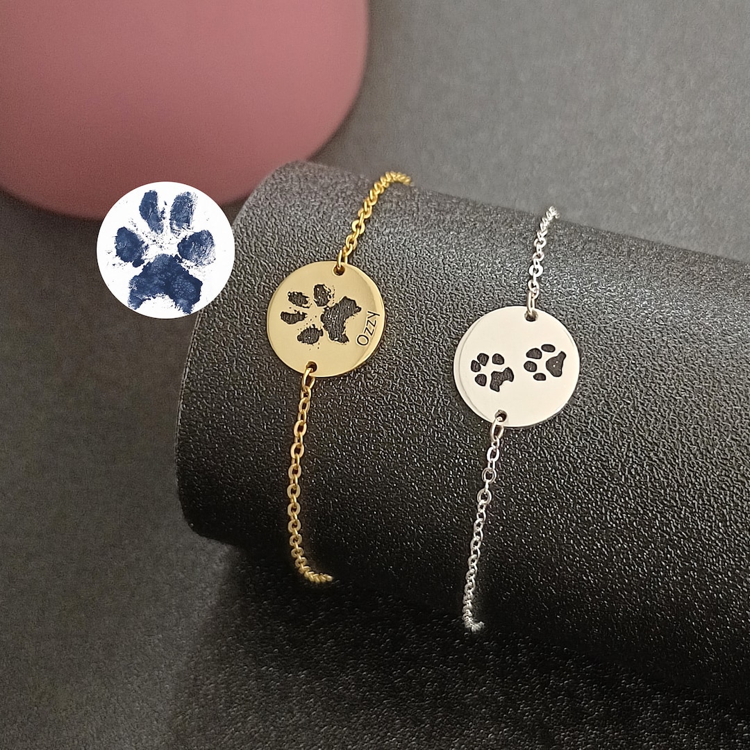 Custom Paw Print Bracelet • Actual Paw Print Bracelet • Pet Bracelet ...