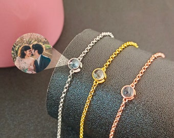 Pulsera personalizada con proyección de fotografías • Pulsera con imagen interior • Joyería con imagen conmemorativa personalizada • Regalo para el Día de la Madre • Regalos para ella