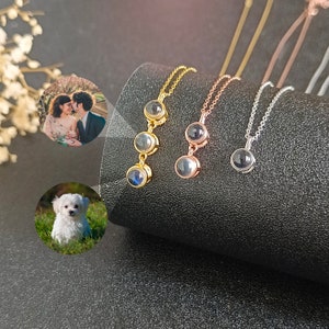 Personalized Photo Projection Necklace • Picture Inside Necklace • Custom Memorial Picture Jewelry • Mother&#39;s Day gift • Gifts For Her