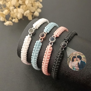 Personalized Mens Bracelet • Photo Projection Bracelet • Boyfriend Bracelet • Braided Rope Bracelet • Couple Bracelets • Christmas Gifts