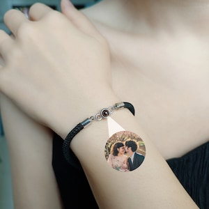 Braided Rope Projection Bracelet • Photo Bracelet • Projection Bracelet • Birthday Gifts • Memory Gift • Gift For Her