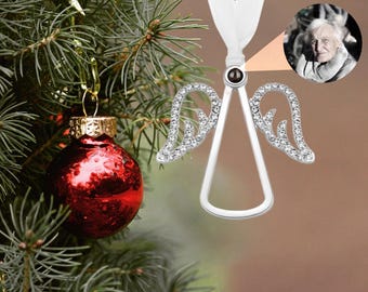 Personalized Christmas Projection Ornament • Custom  Photo Angel Decoration • Christmas Ornament • Christmas Bauble