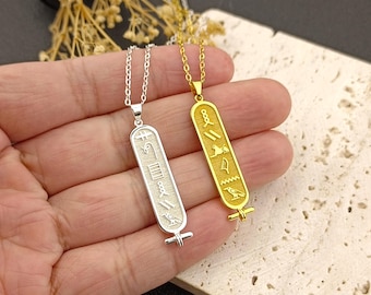 Egypt Custom Name Jewelry • Custom Egyptian Hieroglyphic Name Necklace • Ancient Egyptian Necklace • Valentine's Day gift