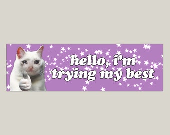 Hallo, ich versuche meine beste Katze, die Daumen hoch Sticker & Automagnet