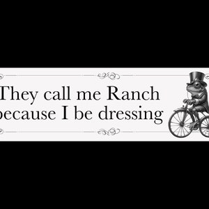 They Call Me Ranch Because I Be Dressing Funny Frog Unhinged Gen Z Meme Bumper Sticker & Car Magnet