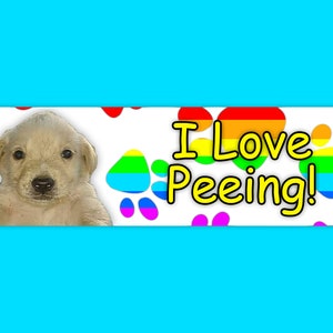 I Love Peeing Funny Dog Gen Z Meme Bumper Sticker & Car Magnet
