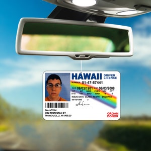 McLovin License ID Superbad Funny Gift Hanging Air Freshener for Cute Car Decor