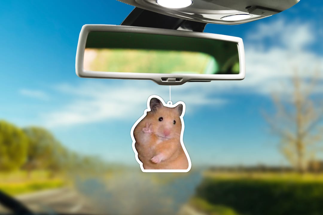 Hamster Holding Peace Sign Funny Gift Hanging Air Freshener for Car Decor Etsy