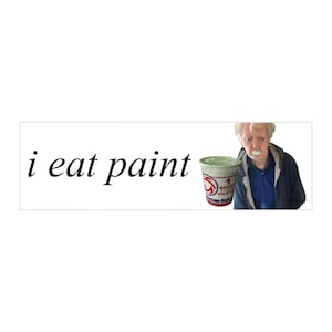 I Eat Paint Funny Unhinged Meme Bumper Sticker & Car Magnet