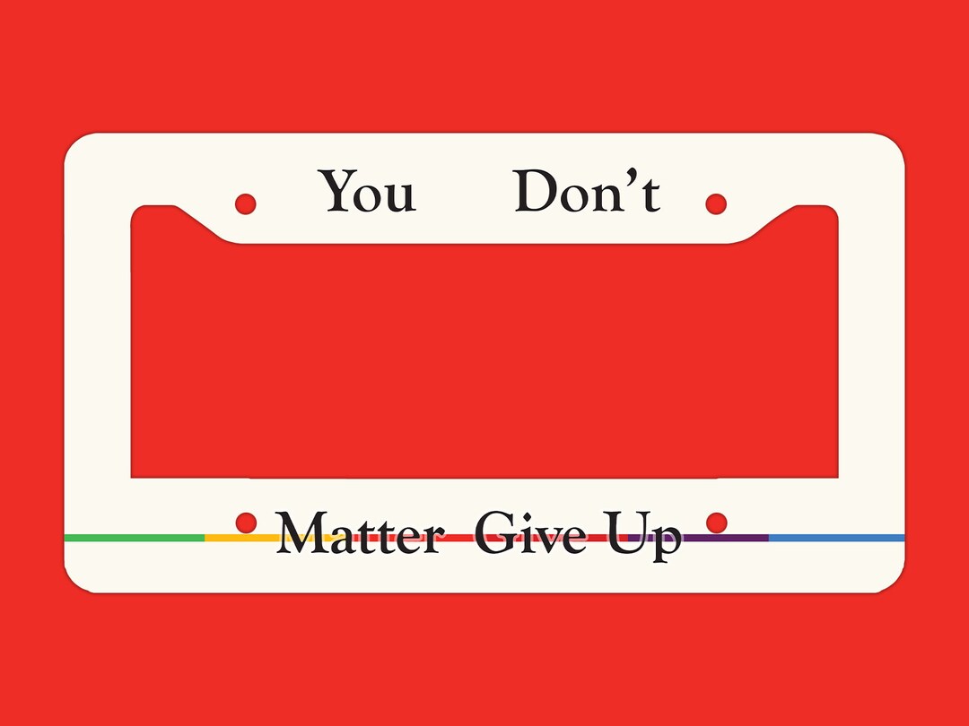 You Don't Matter Give up Funny Gen Z Unhinged Meme License Plate Frame ...