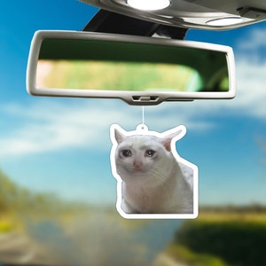 Crying Cat Funny Gift Hanging Air Freshener for Car Decor